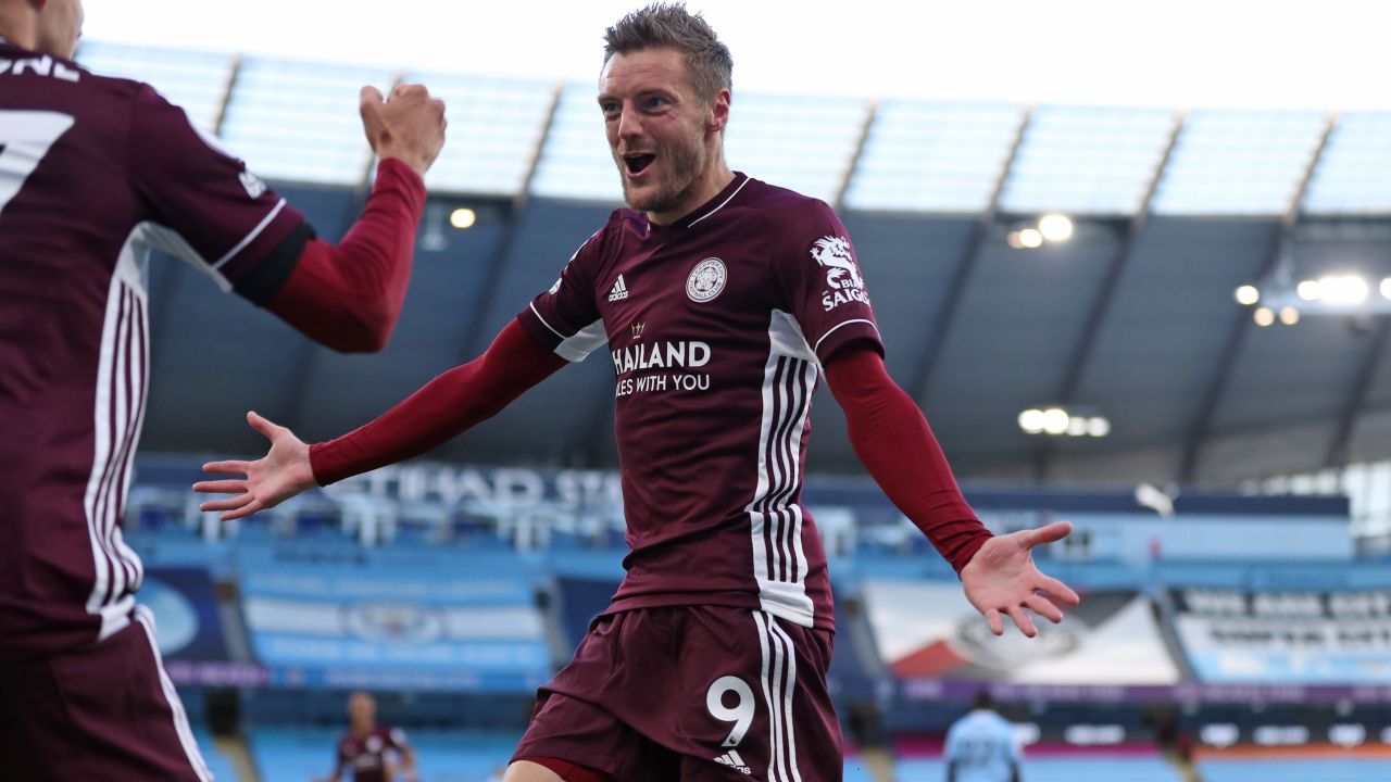 Jamie Vardy has scored eight league goals this season, including a hattrick against Manchester City.