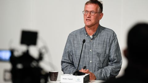 Swedish epidemiologist Anders Tegnell from the Public Health Agency of Sweden at a news conference in Stockholm on September 1.