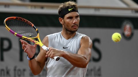 Nadal trains ahead of the French Open.