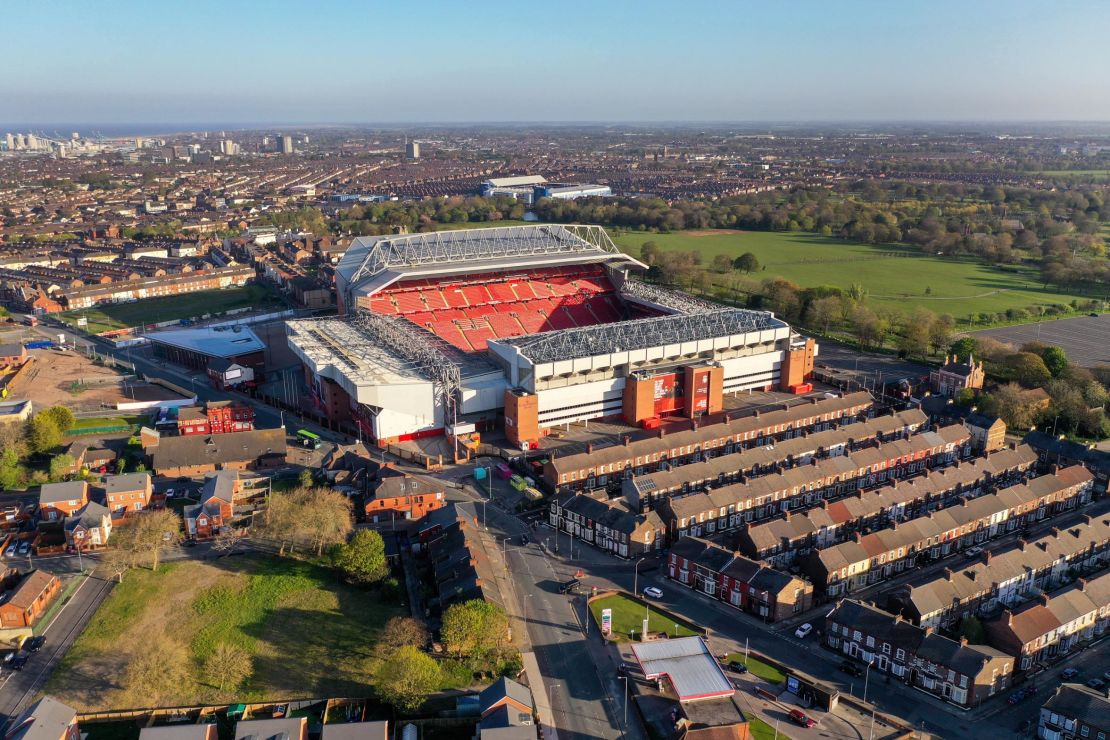 Anfield and Goodison Park (background) are separated by just 0.9 miles.
