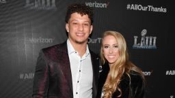 ATLANTA, GEORGIA - JANUARY 31: Patrick Mahomes II and Brittany Matthews attend the world premiere event for "The Team That Wouldn't Be Here" documentary hosted by Verizon on January 31, 2019 in Atlanta, Georgia. (Photo by Paras Griffin/Getty Images for Verizon)