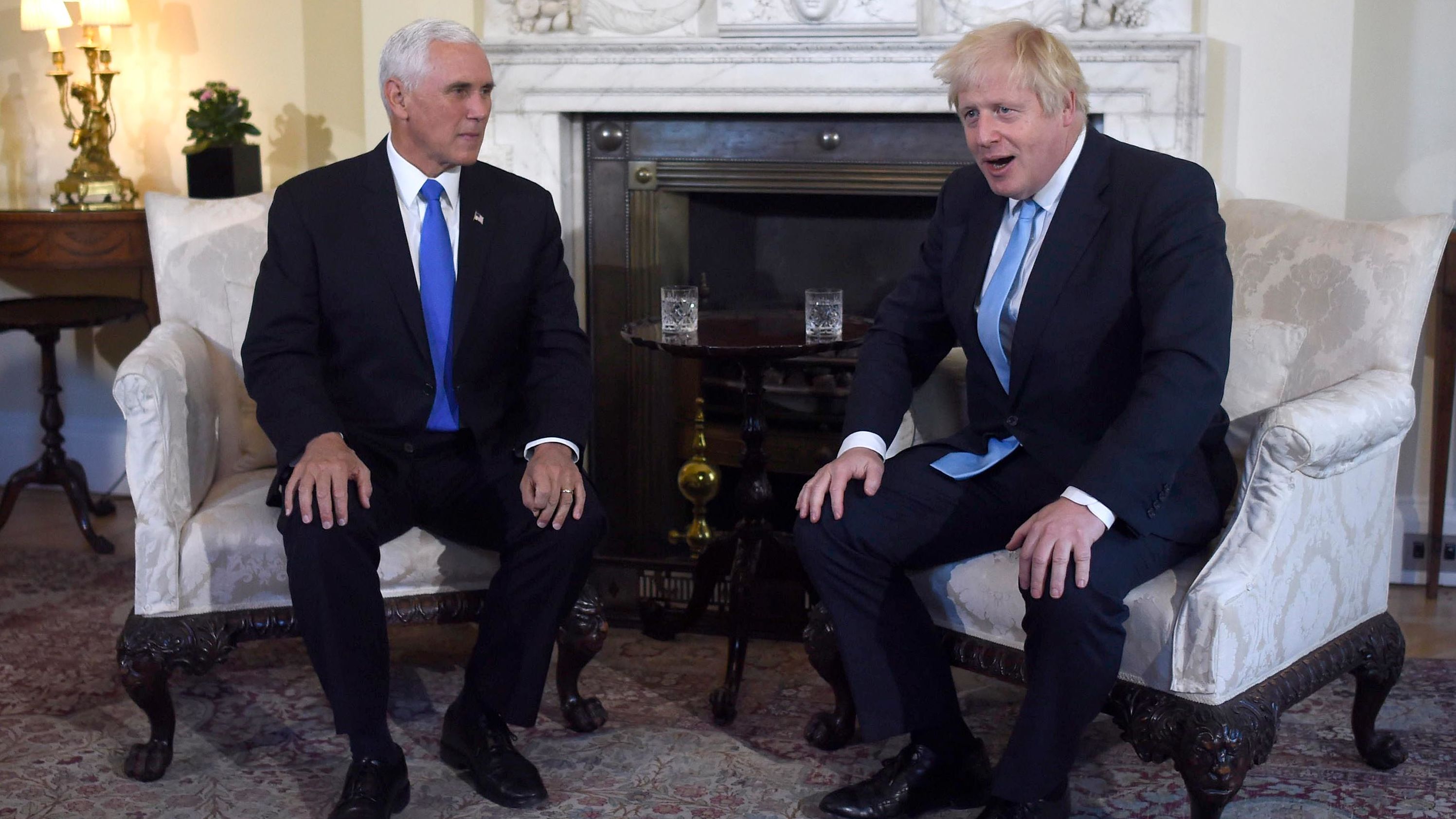 Pence meets with British Prime Minister Boris Johnson in London in September 2019.