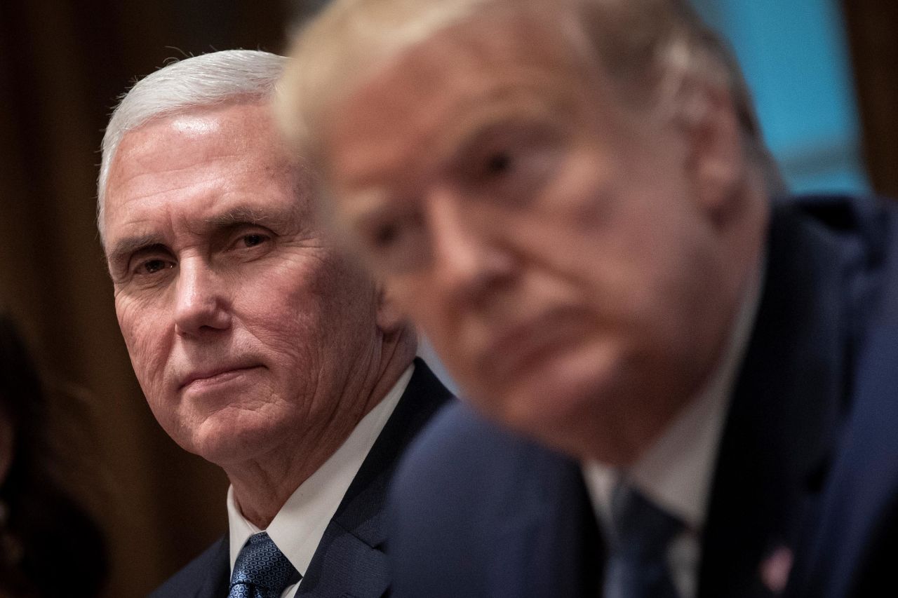 Pence and Trump attend a December 2019 meeting about the Governors Initiative on Regulatory Innovation.
