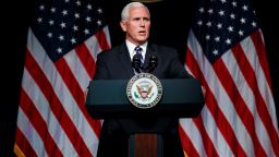 Vice President Mike Pence speaks during an event on the creation of a United States Space Force, Thursday, Aug. 9, 2018, at the Pentagon. (AP Photo/Evan Vucci)