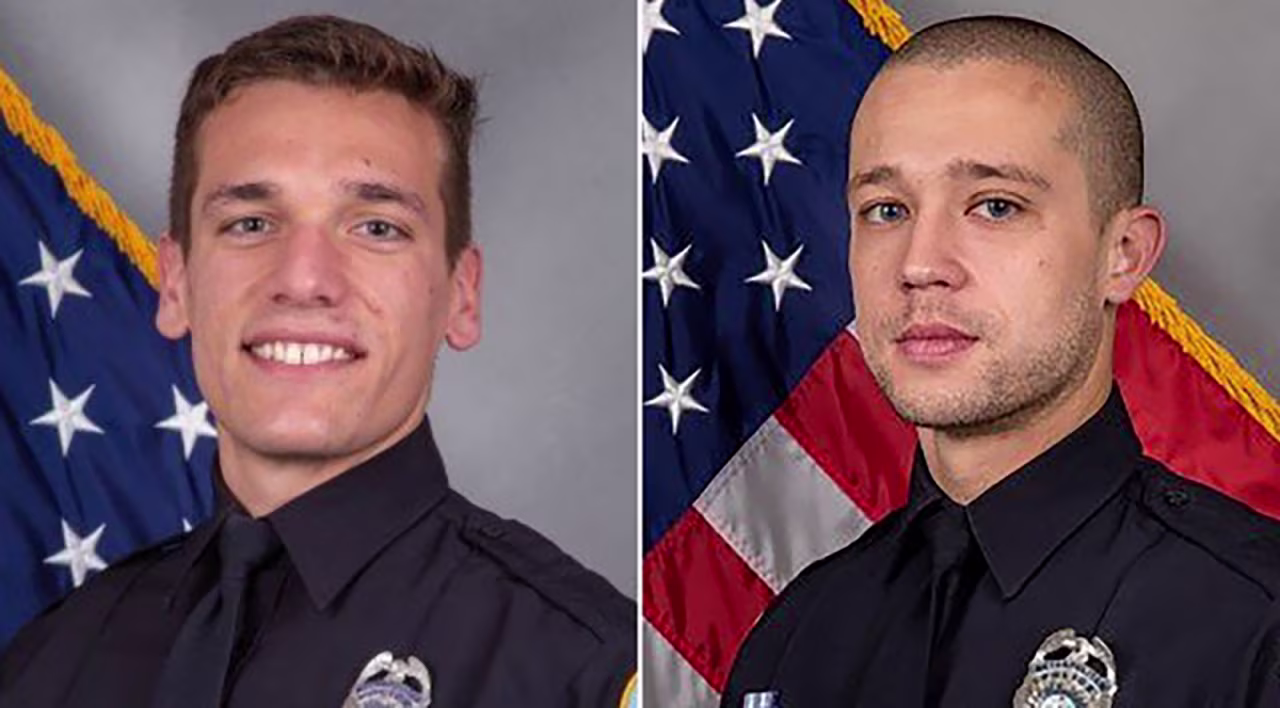 Officer Rex Englebert, left, and Officer Michael Collazo.