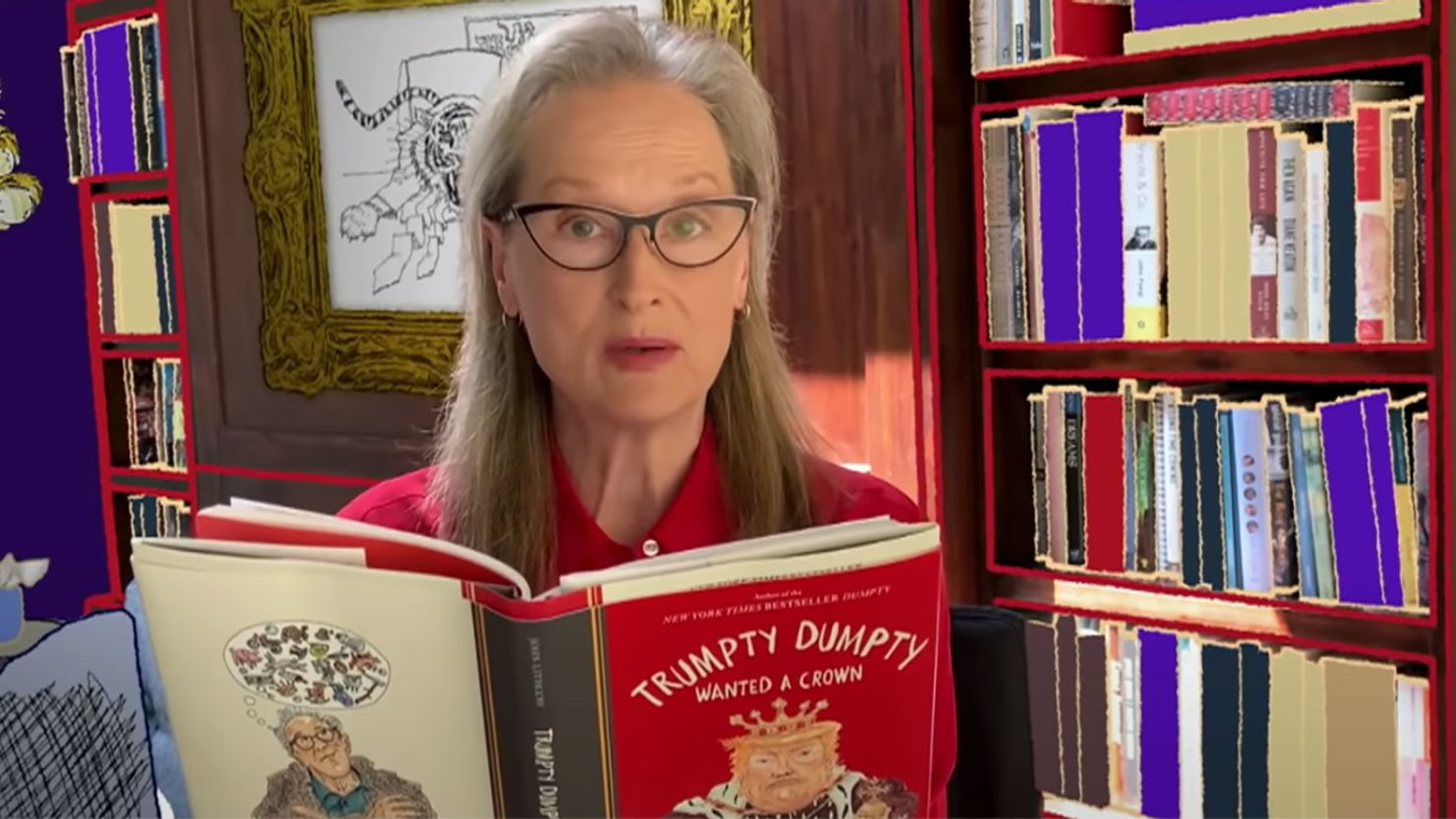 Meryl Streep reads from John Lithgow's "Trumpty Dumpty" book on The Late Show with Stephen Colbert on September 30, 2020.