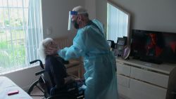 A screenshot of a family reuniting in a Florida nursing home taken from Rosa Flores's package.