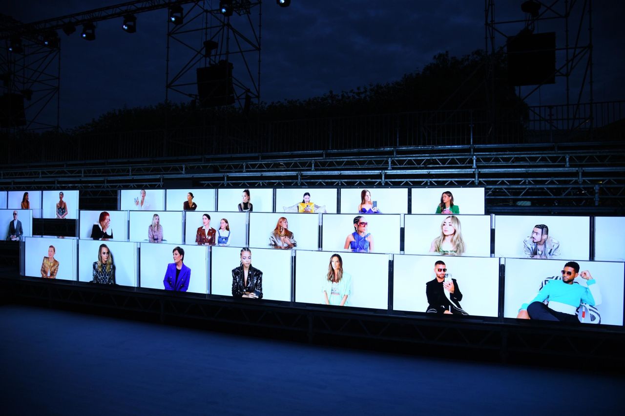 Guests "attend" the Balmain Spring-Summer 2021 show as part of Paris Fashion Week in September 2020.