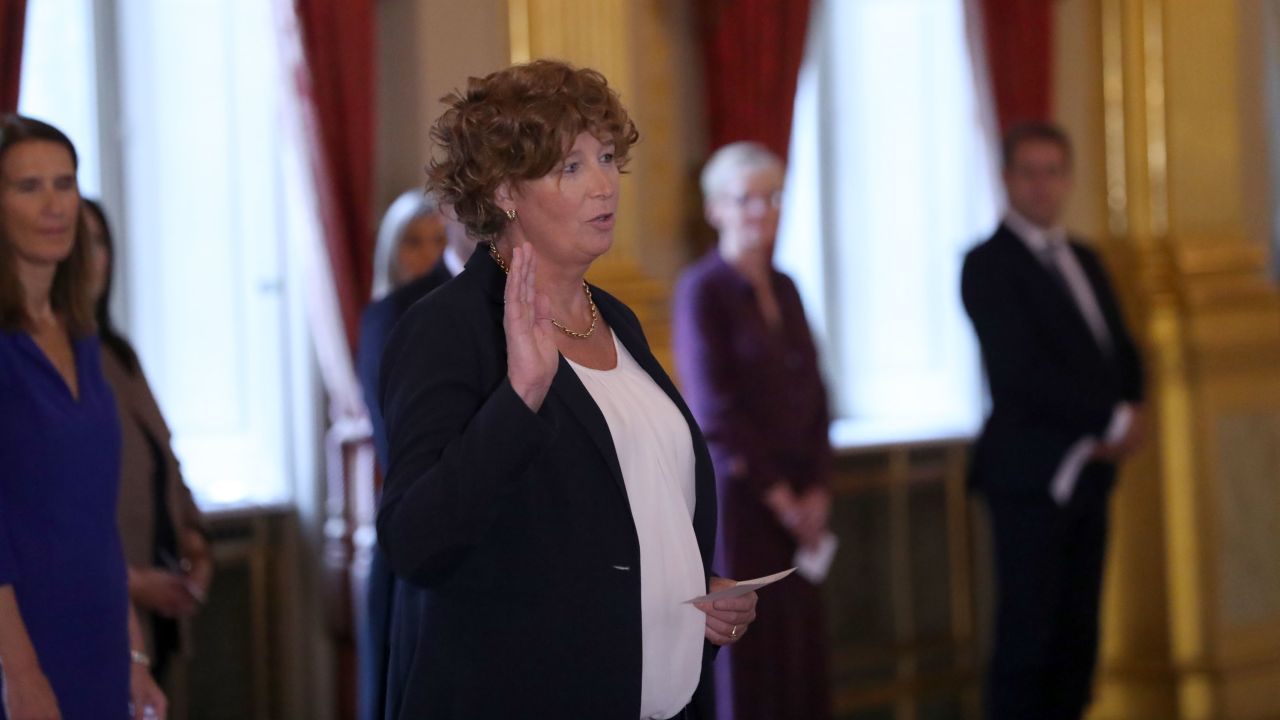 Deputy Prime Minister Petra De Sutter took the oath before Belgium's King Philippe on Thursday.