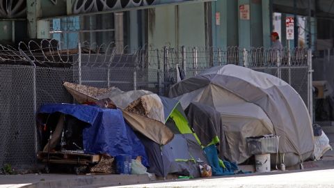 Homeless encampment seen on Monday, April 13, 2020, in San Francisco.