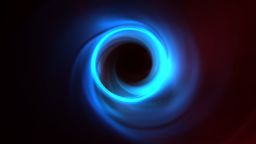 Simulation of M87 black hole showing the motion of plasma as it swirls around the black hole. The bright thin ring that can be seen in blue is the edge of what we call the black hole shadow.