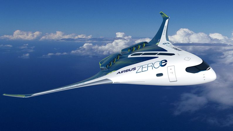 Airbus has also explored a blended wing concept in its <a href="index.php?page=&url=https%3A%2F%2Fedition.cnn.com%2Ftravel%2Farticle%2Fairbus-zero-emissions-concept-plane%2Findex.html" target="_blank">ZEROe program</a>, unveiled in 2020. ZEROe plans for three hydrogen-powered, zero-emission aircraft, which can carry 100 to 200 passengers. 