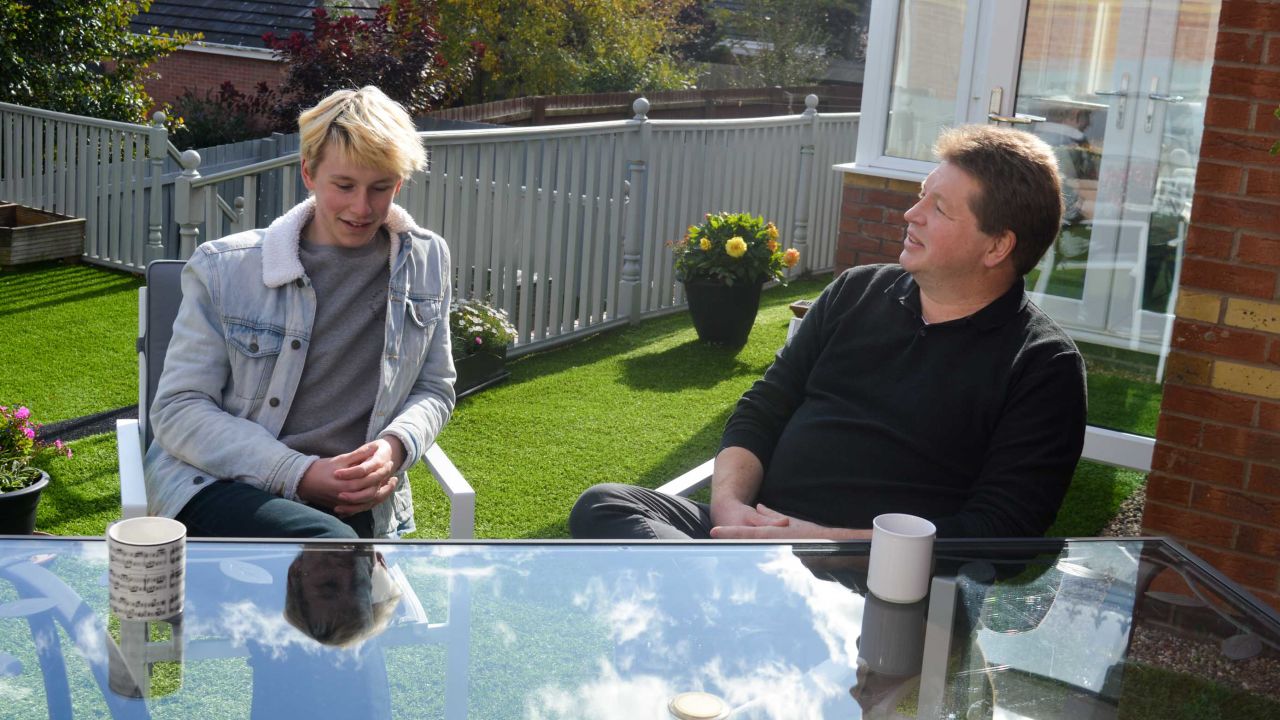 Andrew Fraser-Urquhart (right) says that human challenge trials are "something slightly different," and so it's no surprise that his son was interested.