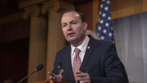 Sen. Mike Lee speaks about a bill to end the US support for the war in Yemen on December 13, 2018.