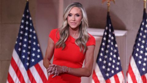 Lara Trump, daughter-in-law and campaign advisor for President Donald Trump, records her address to the Republican National Convention in August. North Carolina Republicans are waiting to see if she'll run for Senate.