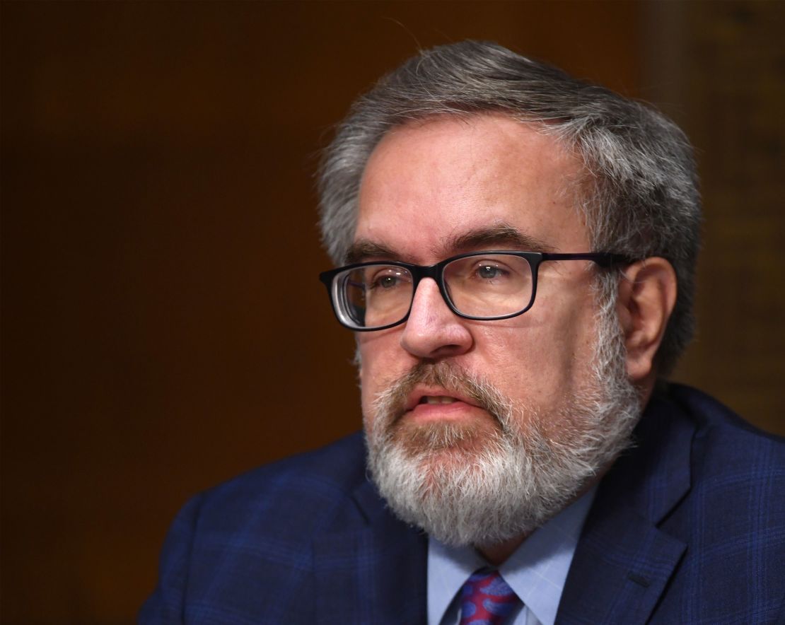 EPA Administrator Andrew Wheeler testifies at a Senate hearing on May 20, 2020. Wheeler and former EPA administrator Scott Pruitt executed a massive rollback of climate and environmental regulations during Trump's four years in office.