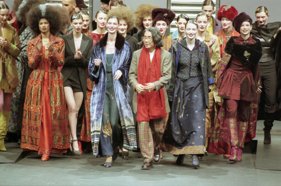 Kenzo Takada at his Autumm-Winter show in Paris on March 10, 1998.