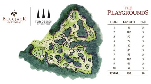 A illustration of the Tiger Woods-designed short course at the Bluejack National in Texas, US. 