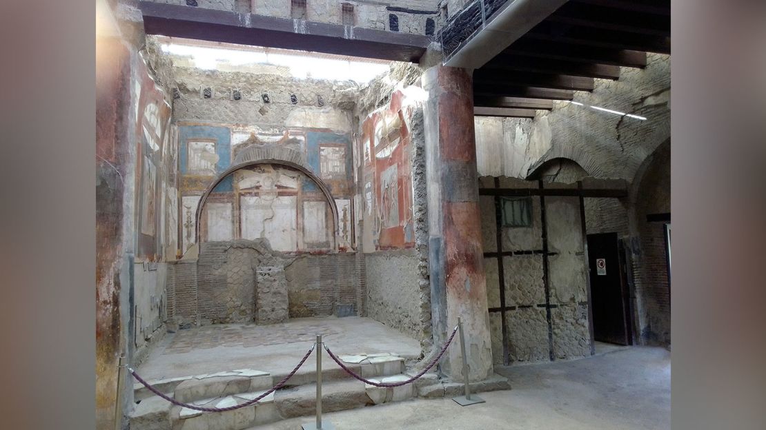 Part of the college of the Augustales, the building in Herculaneum where the young man's remains were found in the 1960s.