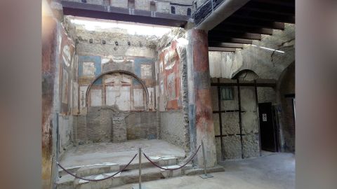 Part of the college of the Augustales, the building in Herculaneum where the young man's remains were found in the 1960s.