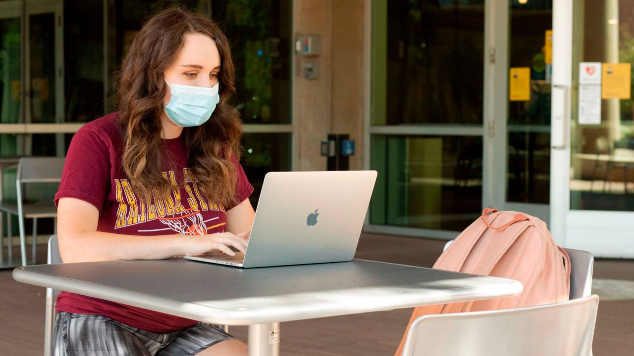 At Arizona State University, students are allowed to participate in in-person classes as long as they wear a mask and socially distance from one another. 