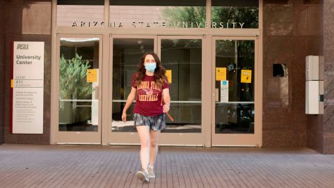 University Center in downtown Phoenix used to be bustling with students going to class. Now, it's mostly empty. 