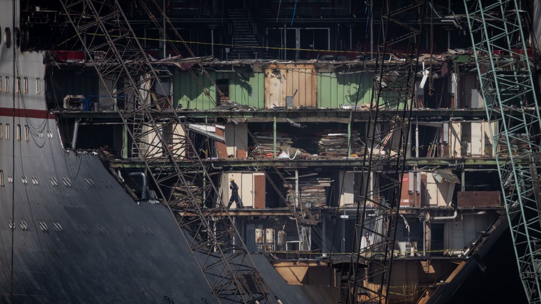 Dismantling a cruise ship in action at Aliaga.