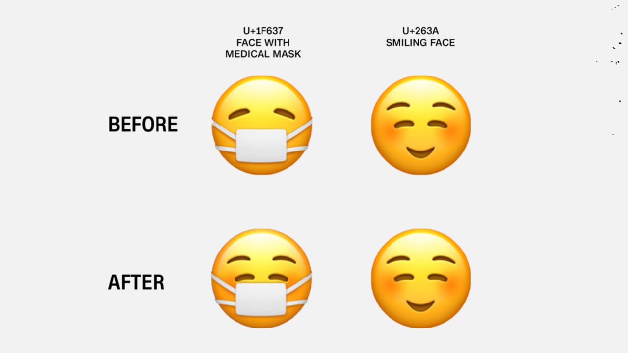 karakter dyr Seaside Apple's new face mask emoji is now hiding a smile | CNN Business