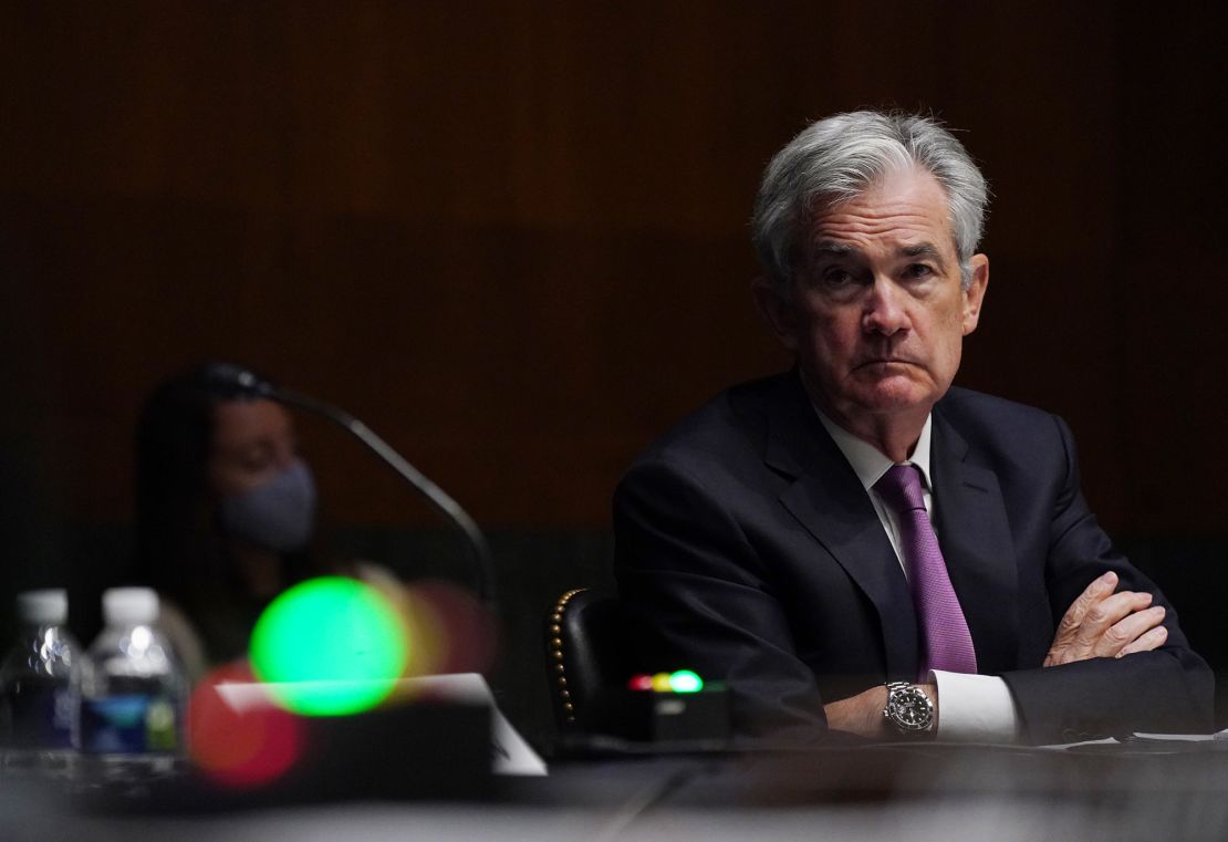 Federal Reserve Chairman Jerome Powell is seen speaking to Congress last month.