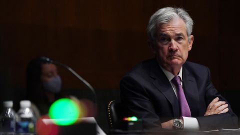 Federal Reserve Chairman Jerome Powell is seen speaking to Congress last month.