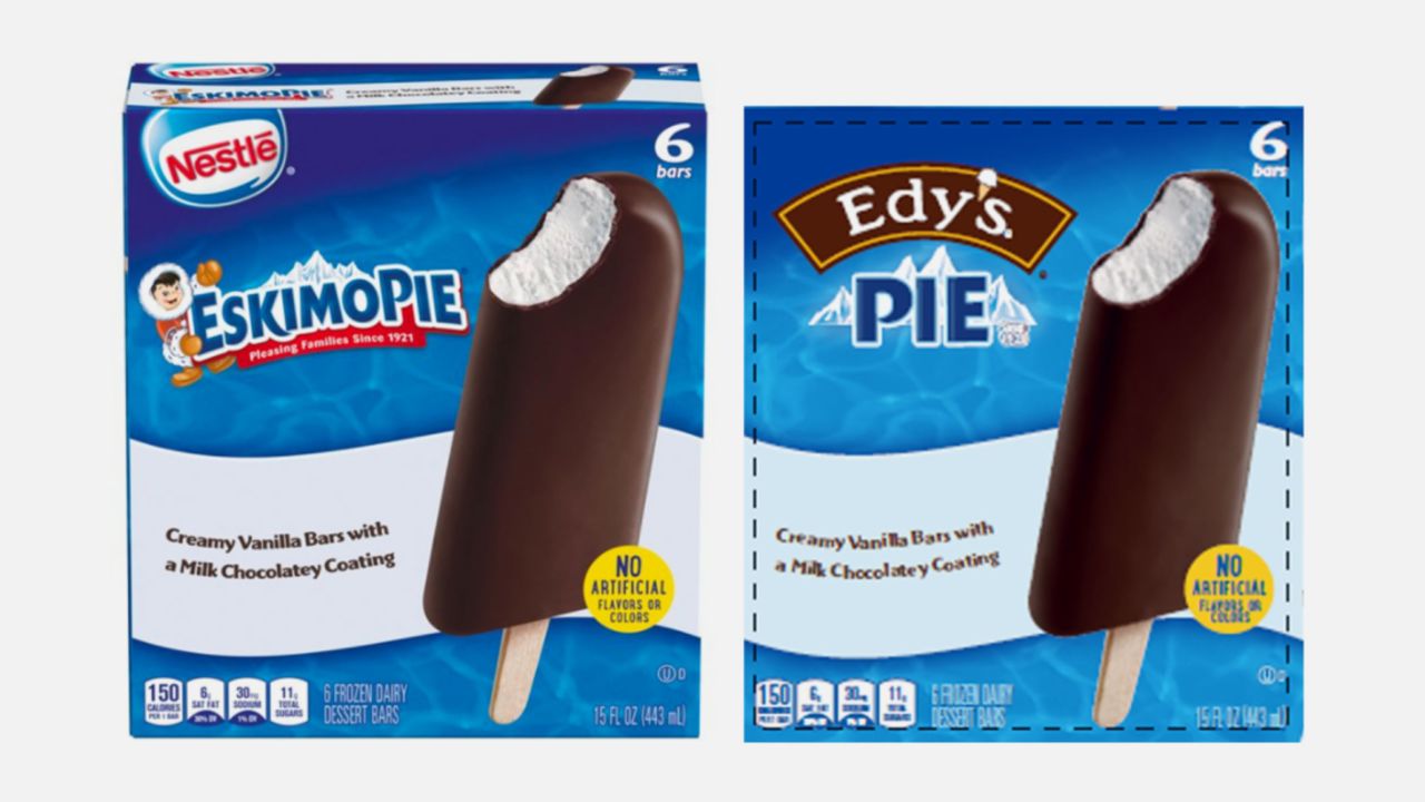 Eskimo Pie will soon be sold as Edy's Pie. 