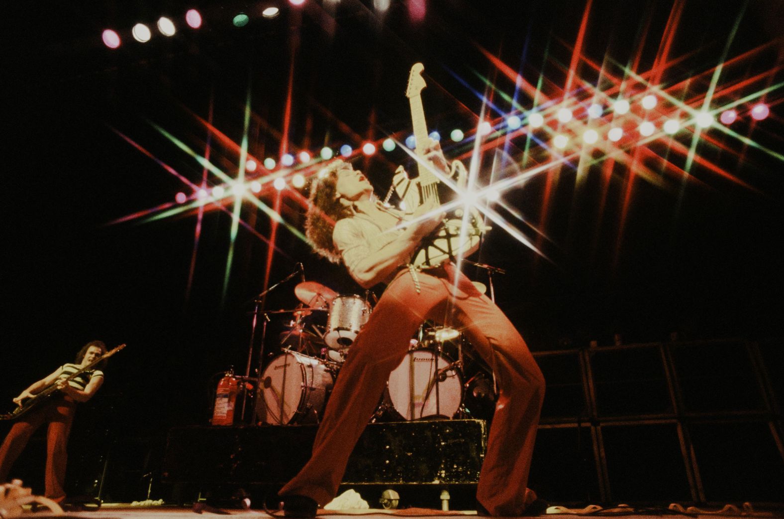 Van Halen strikes a pose at Tokyo Kōsei Nenkin Kaikan in June 1978.