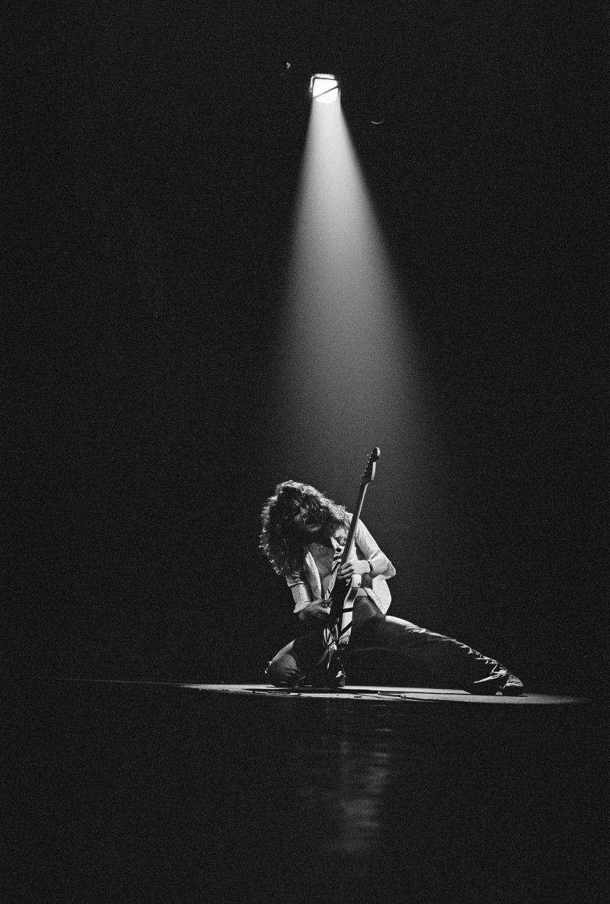 Van Halen performs at the Rainbow Theatre in Finsbury Park, London, in October 1978.