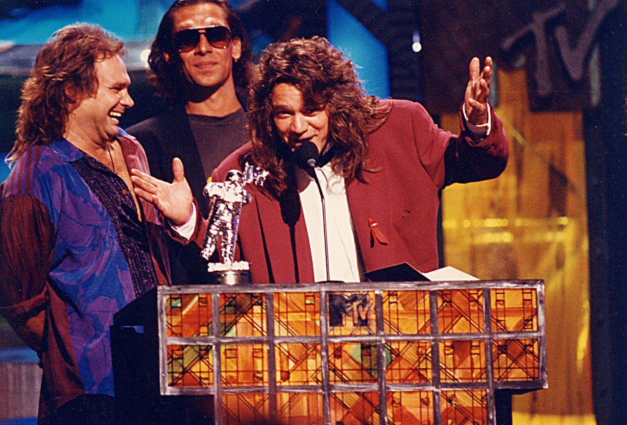 Van Halen accepts the award for Video of the Year for their song "Right Now" at the 1992 MTV Video Music Awards in Los Angeles.