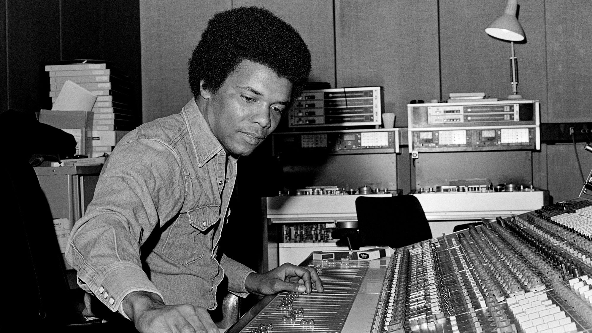 Johnny Nash in a 1975 photo taken at Whitfield Street Studios in London.