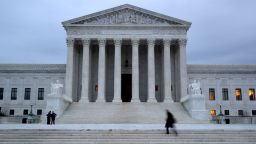 WASHINGTON, DC - JANUARY 31:  A man walks up the steps of the U.S. Supreme Court on January 31, 2017 in Washington, DC. Later today President Donald Trump is expected to announce his Supreme Court nominee to replace Associate Justice Antonin Scalia who passed away last year.  (Photo by Mark Wilson/Getty Images)