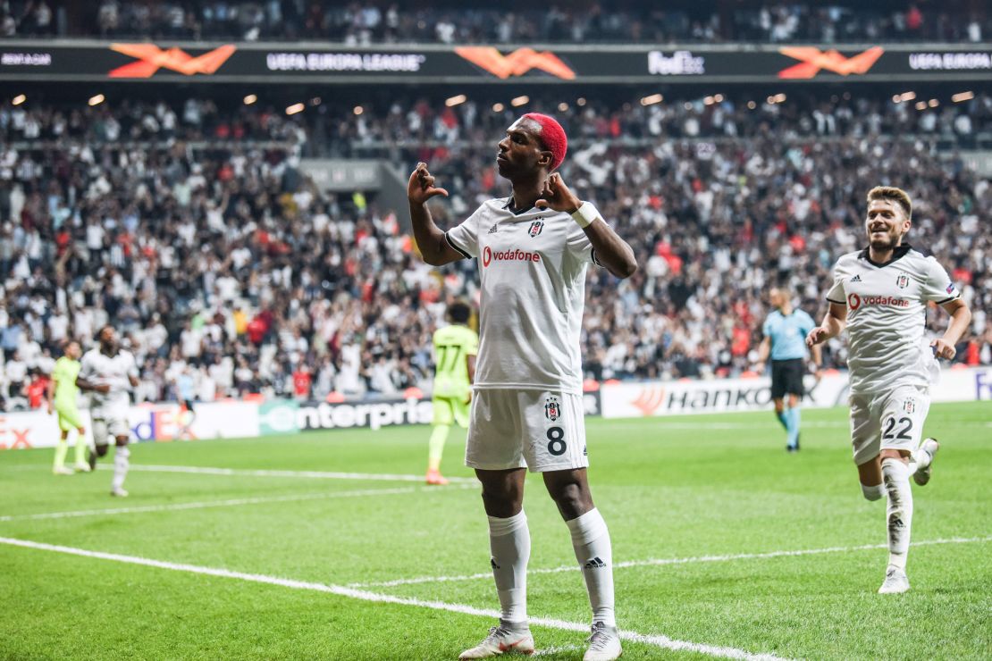 Pictured playing for Besiktas in 2018, Ryan Babel's professional football career has taken him from Holland to England, Germany, Turkey and the UAE.