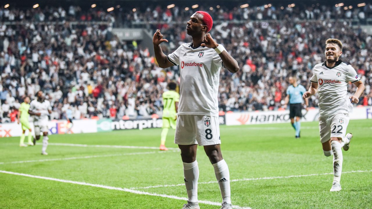 Pictured playing for Besiktas in 2018, Ryan Babel's professional football career has taken him from Holland to England, Germany, Turkey and the UAE.