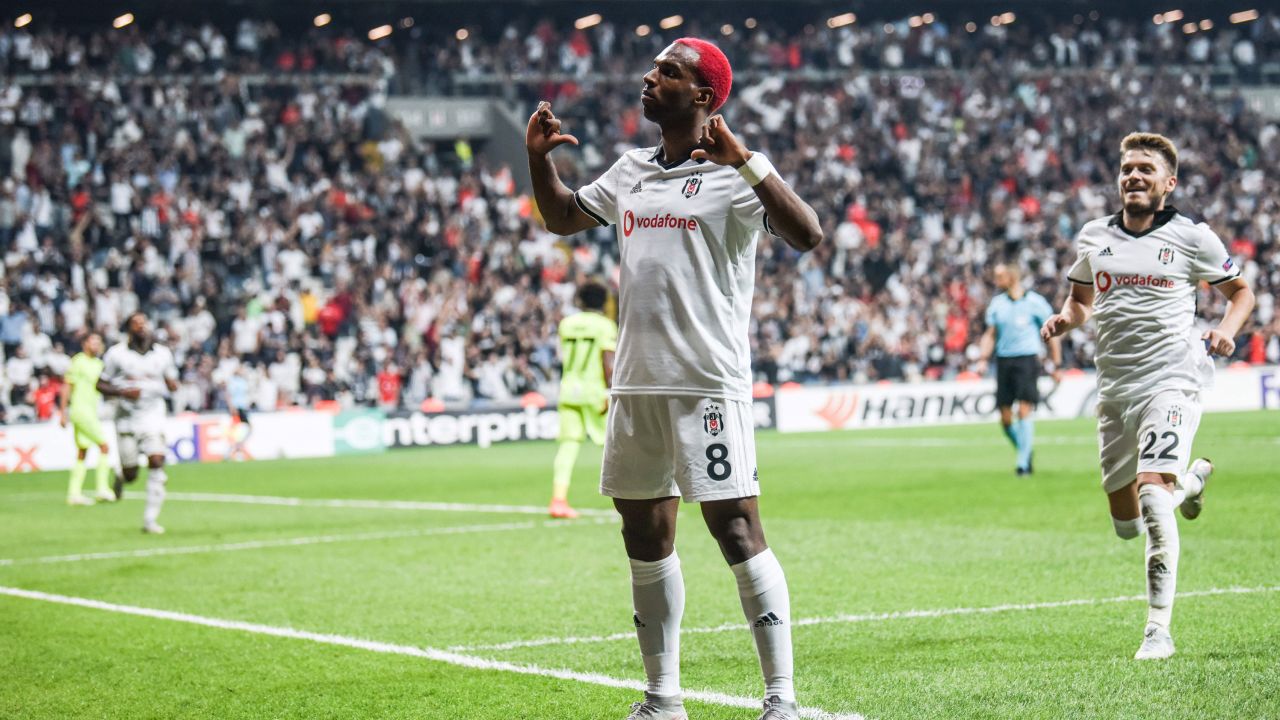 Pictured playing for Besiktas in 2018, Ryan Babel's professional football career has taken him from Holland to England, Germany, Turkey and the UAE.