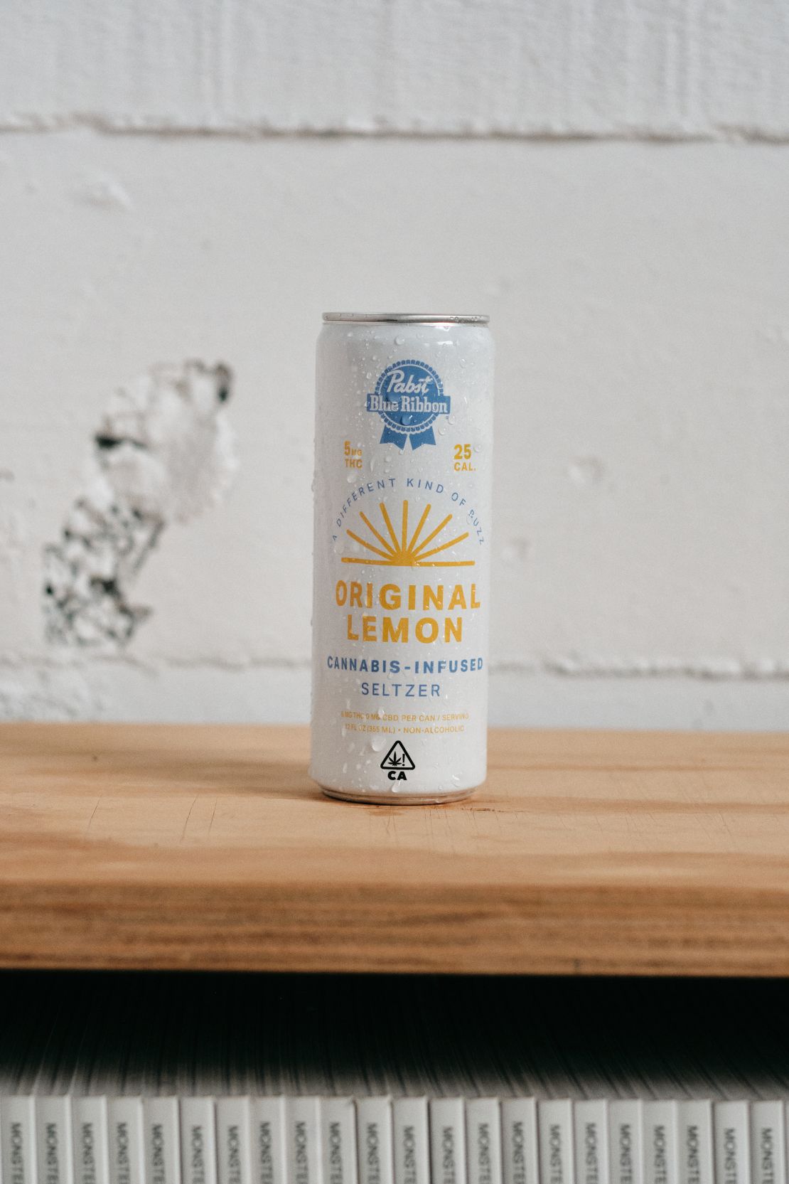 Pabst Blue Ribbon lent its name to this lemon-flavored sparkling water that's infused with 5mg of THC. 
