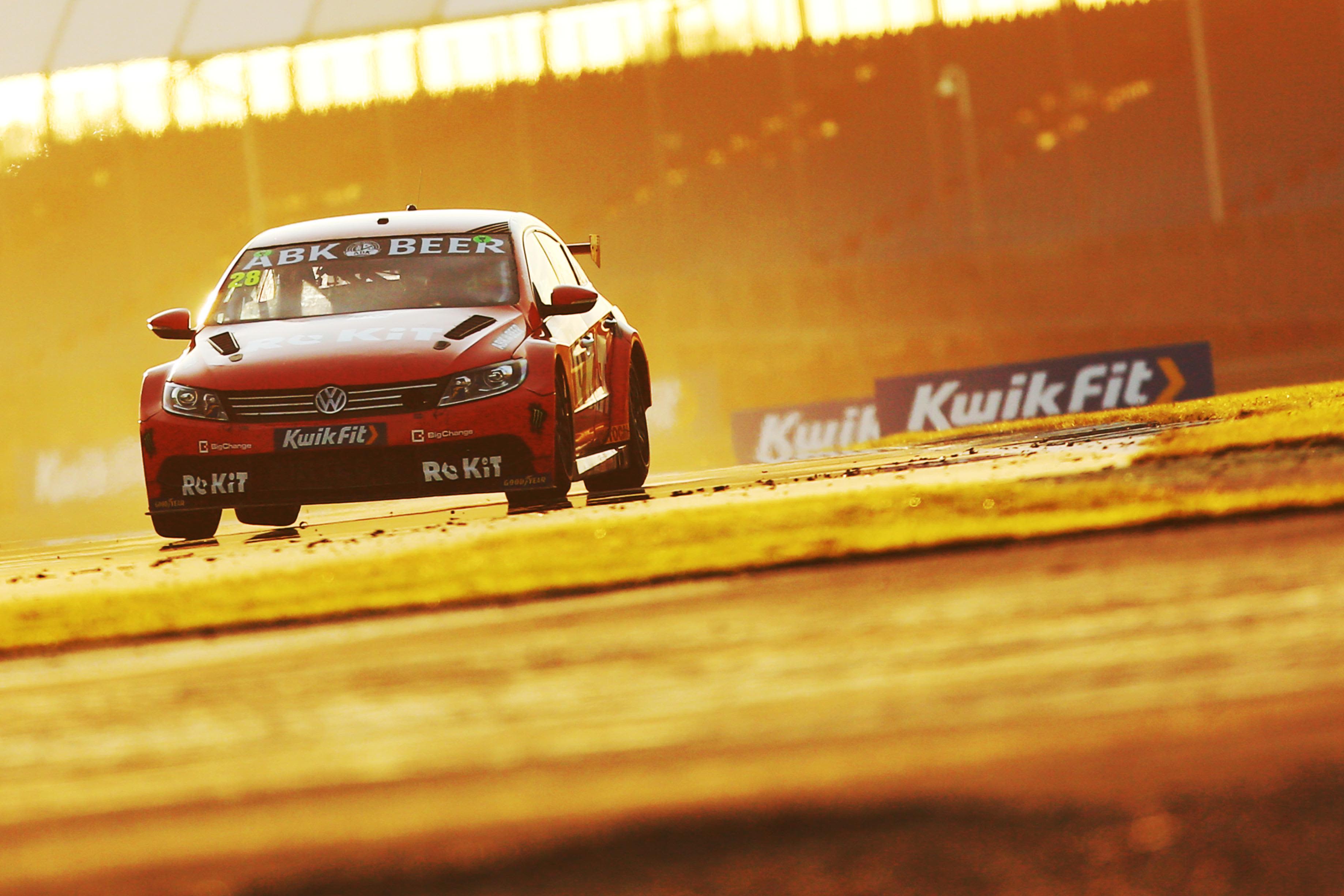 Hamilton racing at Silverstone.