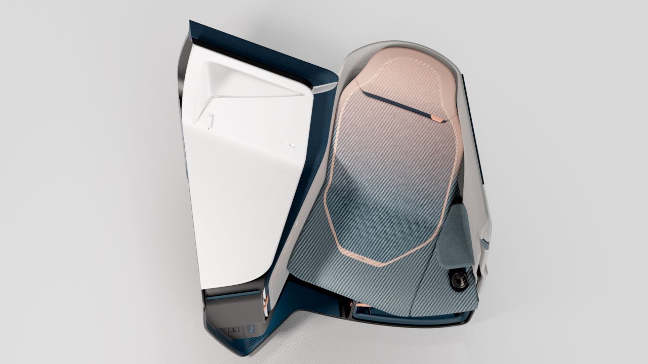 The Airtek seat is a monocoque inspired by auto racing.