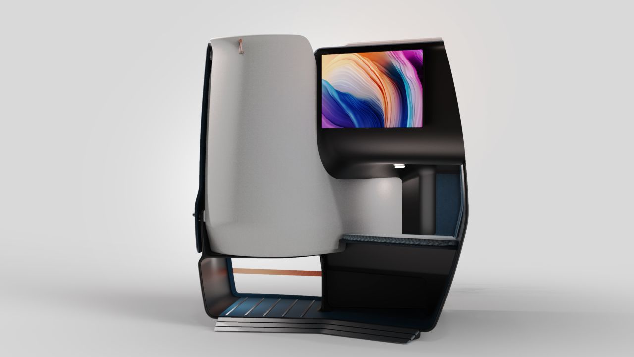 The back of the seat is likely to be adjacent to the screen of the passenger seated behind it.