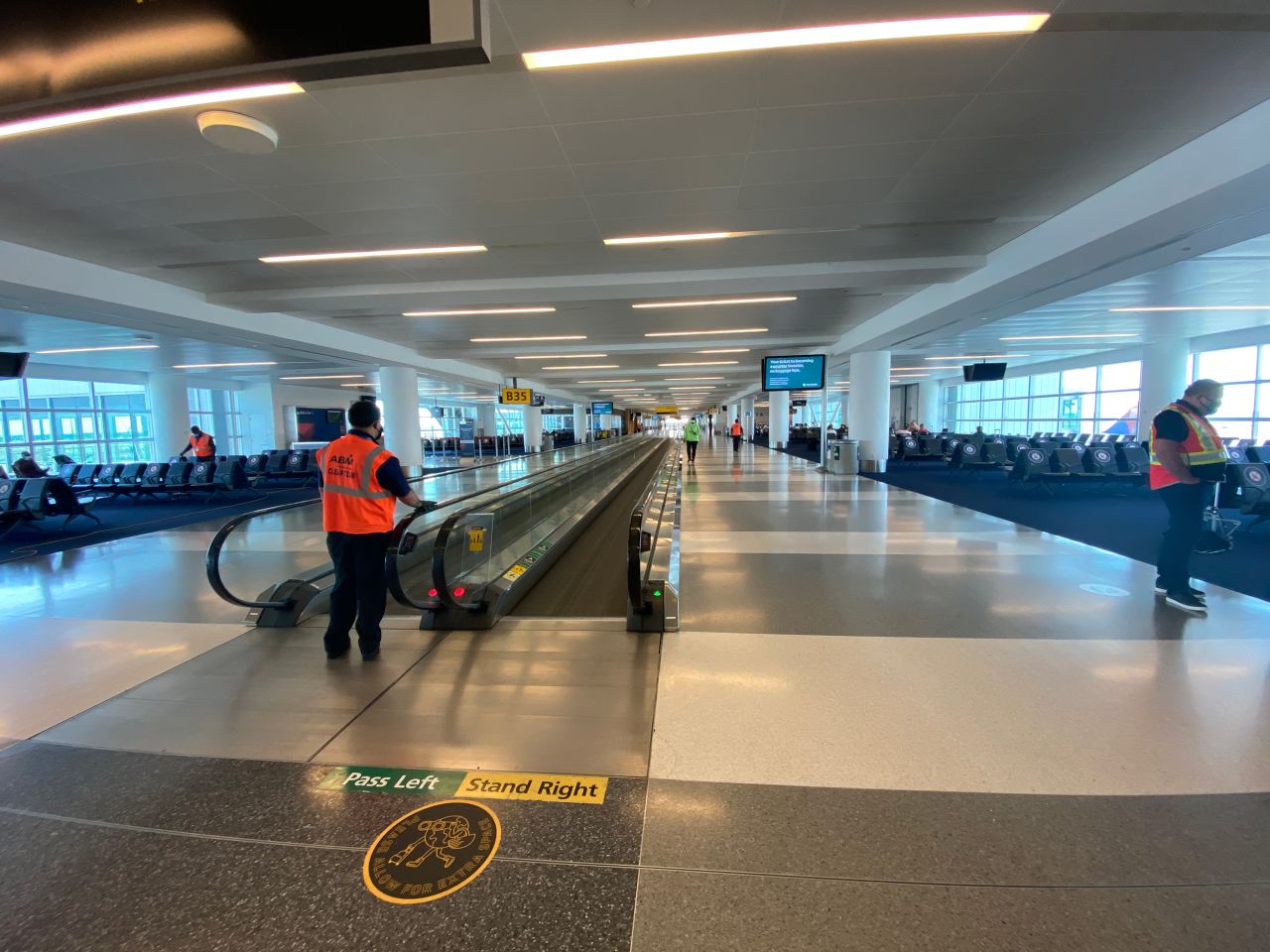 On a recent visit to Terminal 4 at JFK, there appeared to be almost as many cleaning staff as travelers.