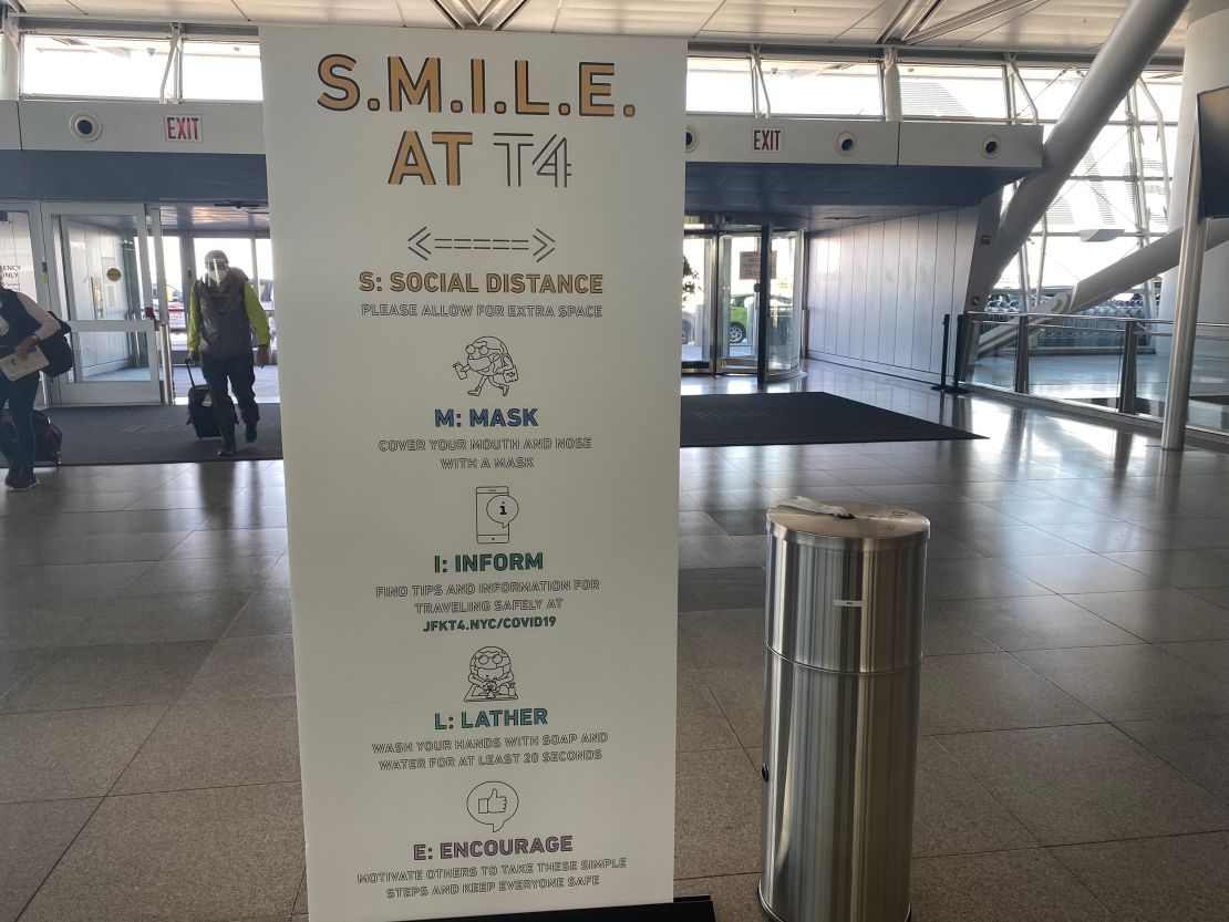 Covid-era signs are found throughout JFK.