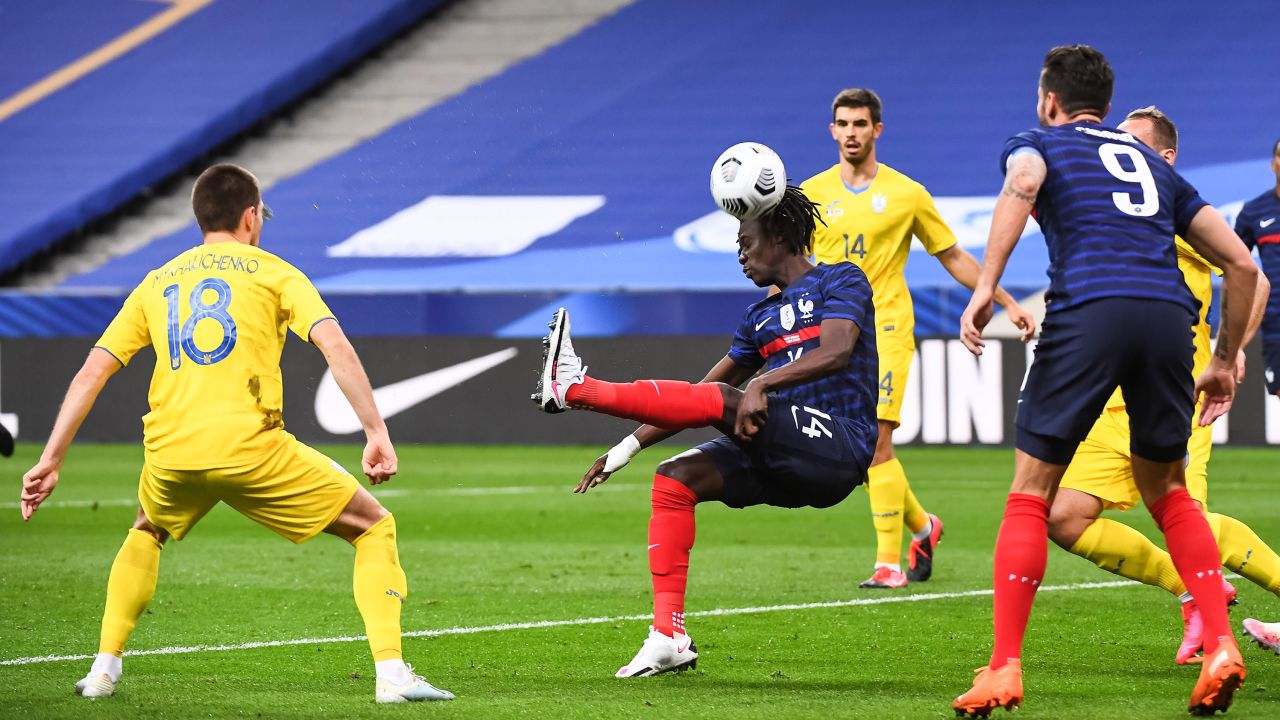 Camavinga scores against Ukraine in Paris, France.