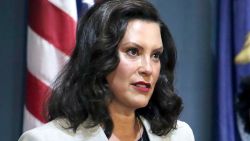 In a June 17, 2020, file photo provided by the Michigan Office of the Governor, Michigan's Democratic Gov. Gretchen Whitmer addresses the state during a speech in Lansing, Mich. Whitmer has extended Michigan's coronavirus emergency through Sept. 4, enabling her to keep in place restrictions designed to curb COVID-19.