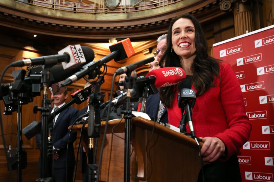 Jacinda Ardern speaks to media on August 1, 2017, after being appointed the new Labour leader only weeks out from the New Zealand general election. 