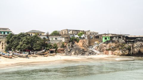 The fishing village of Jamestown,  one of the oldest districts of Accra.