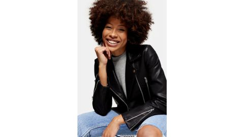Topshop Fred Faux Leather Biker Jacket